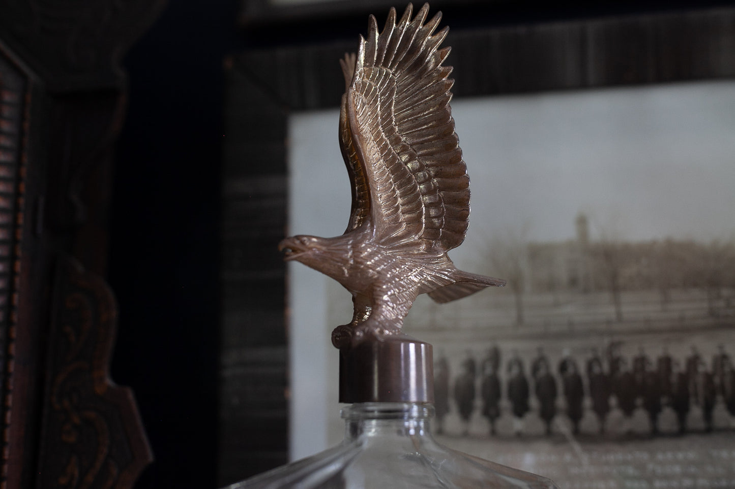 Rare Vintage Old Hickory Bourbon Whiskey Bottle Decanter 4/5 Quart Eagle Cap