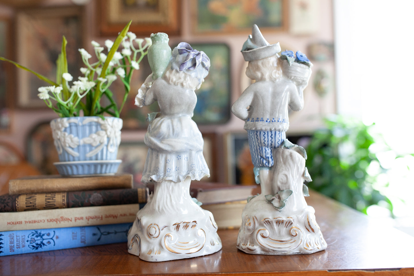 Vintage Cordey Cybis 5047 and 5048 Porcelain Statues
