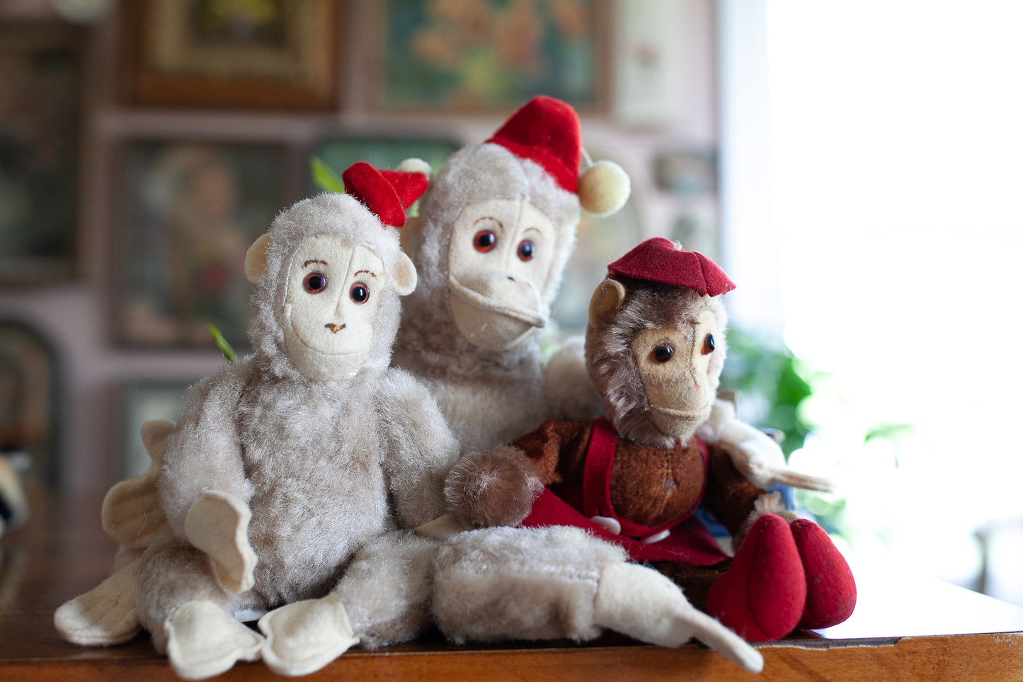 Vintage Monkeys - Trio of Monkeys - Stuffed Monkey toy