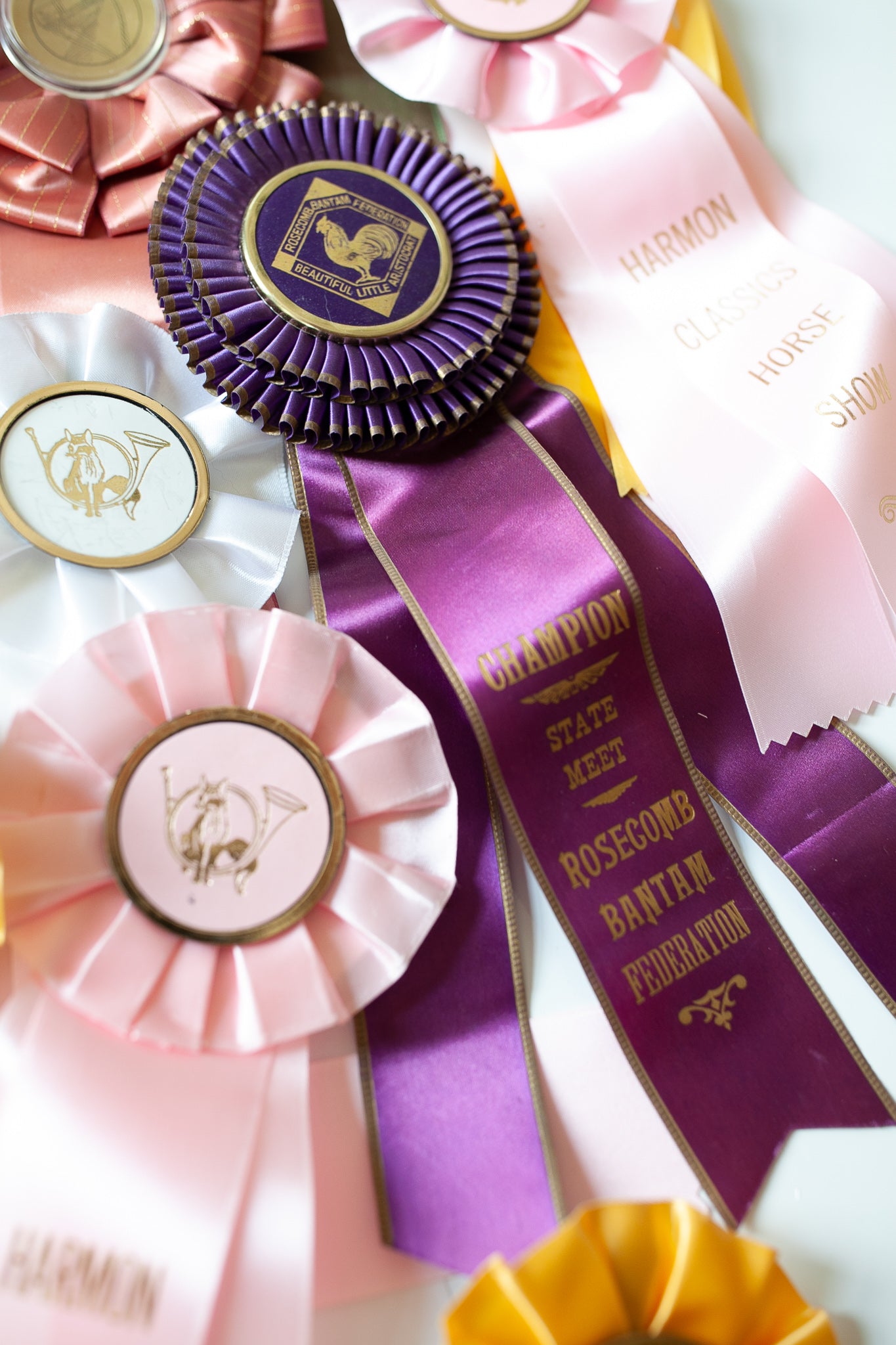 Vintage Prize Ribbon- Rooster Ribbon - Purple Ribbon