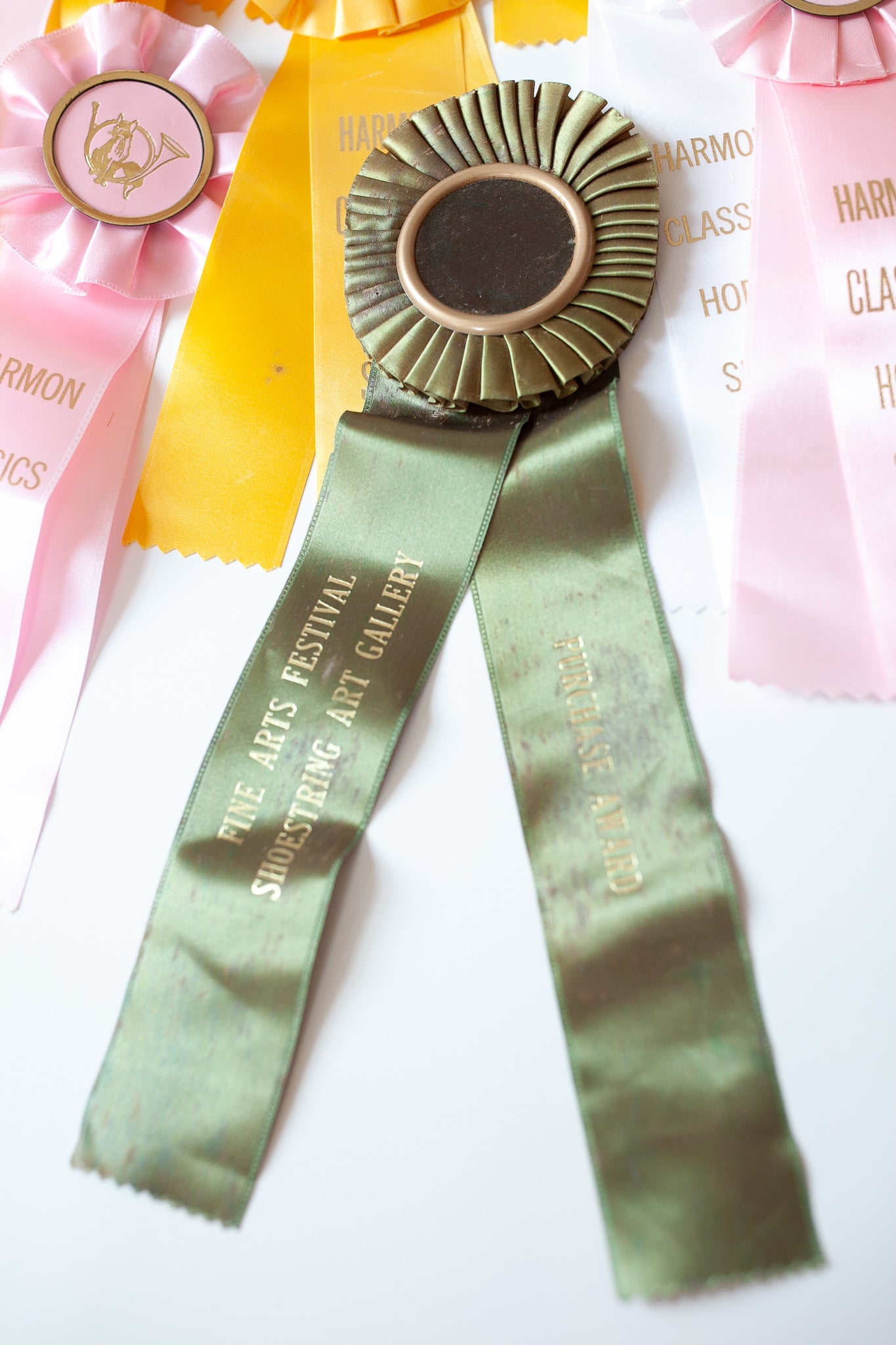 Vintage Prize Ribbon- Green Prize Ribbon- Art Ribbon