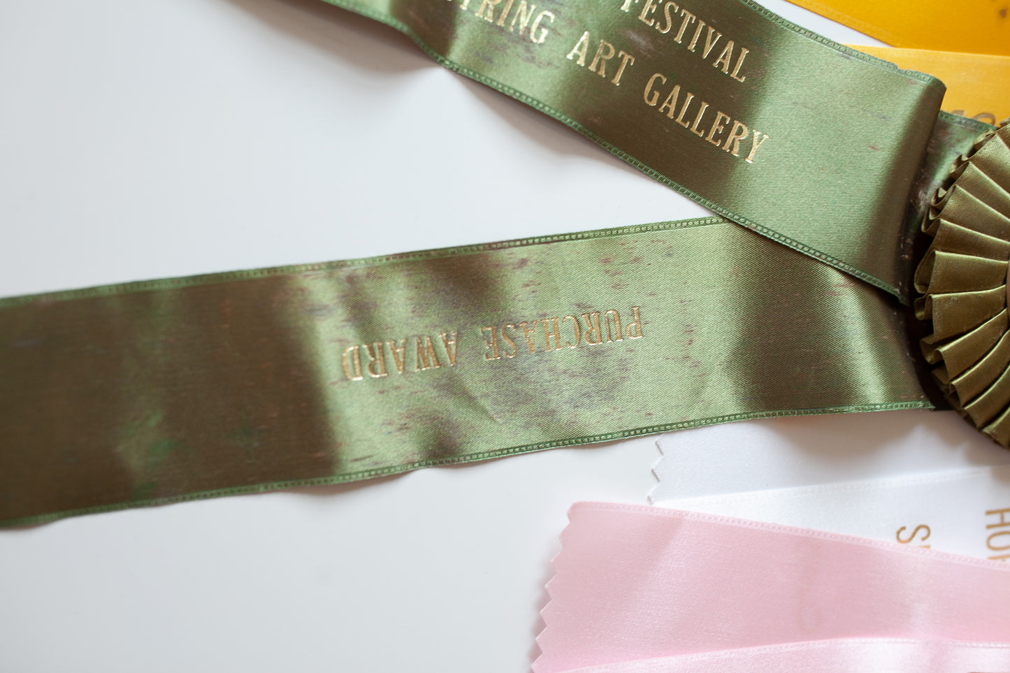 Vintage Prize Ribbon- Green Prize Ribbon- Art Ribbon