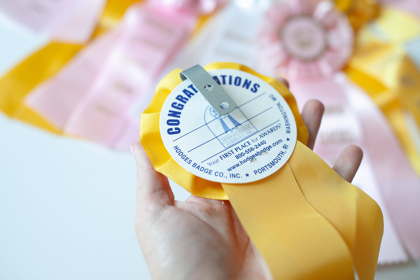 Horse Ribbon- Prize Ribbon -Third Place Yellow Ribbon- Vintage Horse Ribbon