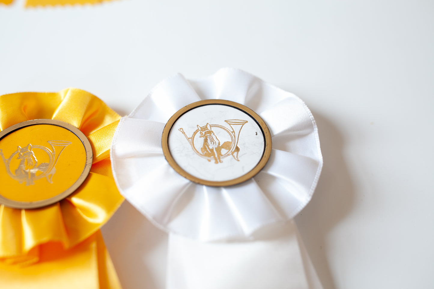 Vintage Prize Ribbons- Horse Show Ribbons- Pink Yellow and White Ribbons - Prize Ribbon