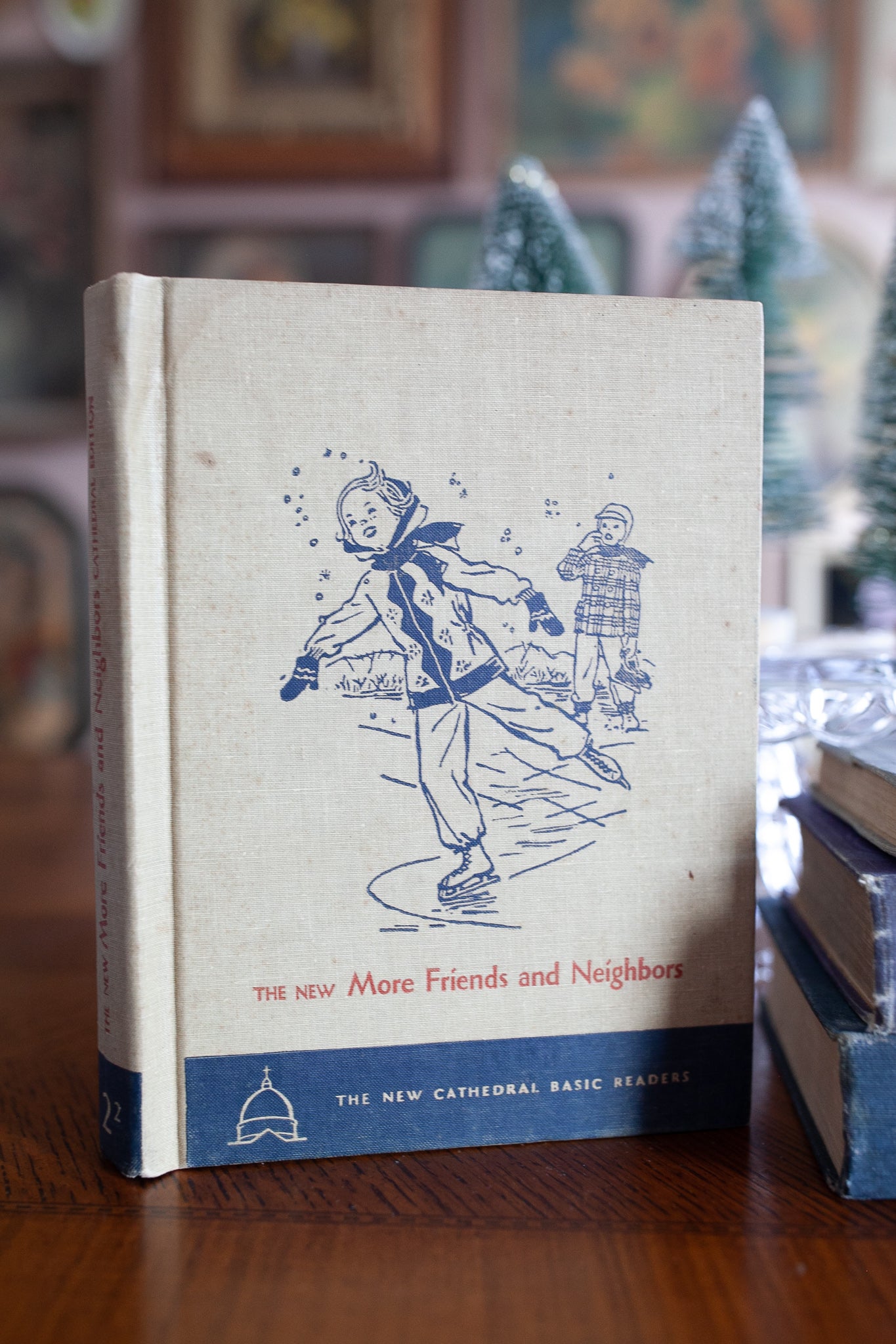 Vintage Book - Ice Skating Cover -The New More Friends and Neighbors