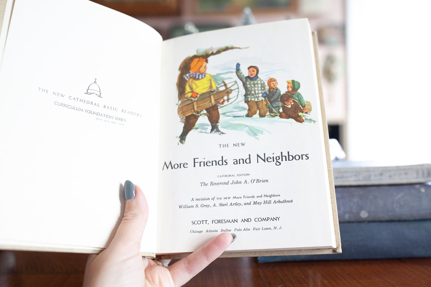 Vintage Book - Ice Skating Cover -The New More Friends and Neighbors