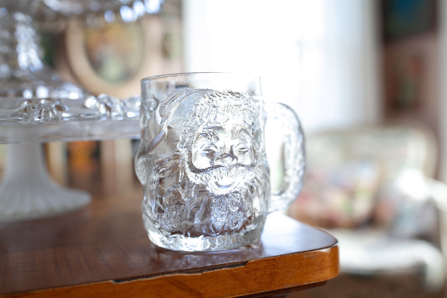 Vintage Glass Santa Mug - Santa Mug