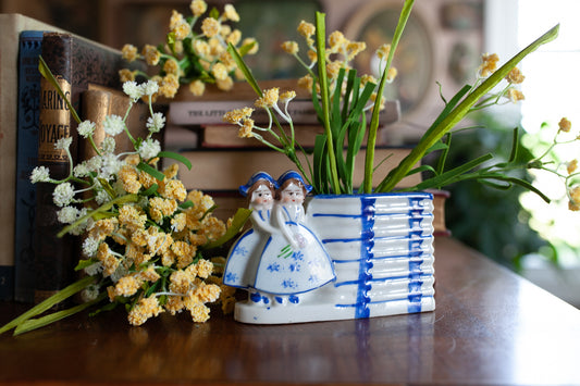 Vintage Planter - Blue and White Dutch Planter