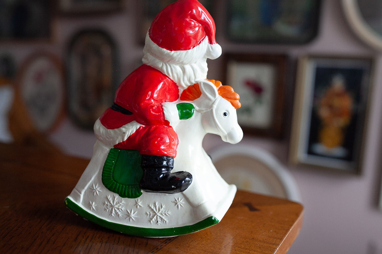 Vintage Santa -Rocking Horse Santa - Musical Santa