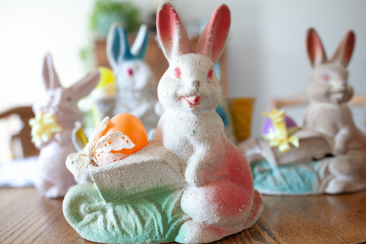 Vintage Pulp Bunny- Easter Decor - Bunny Decor