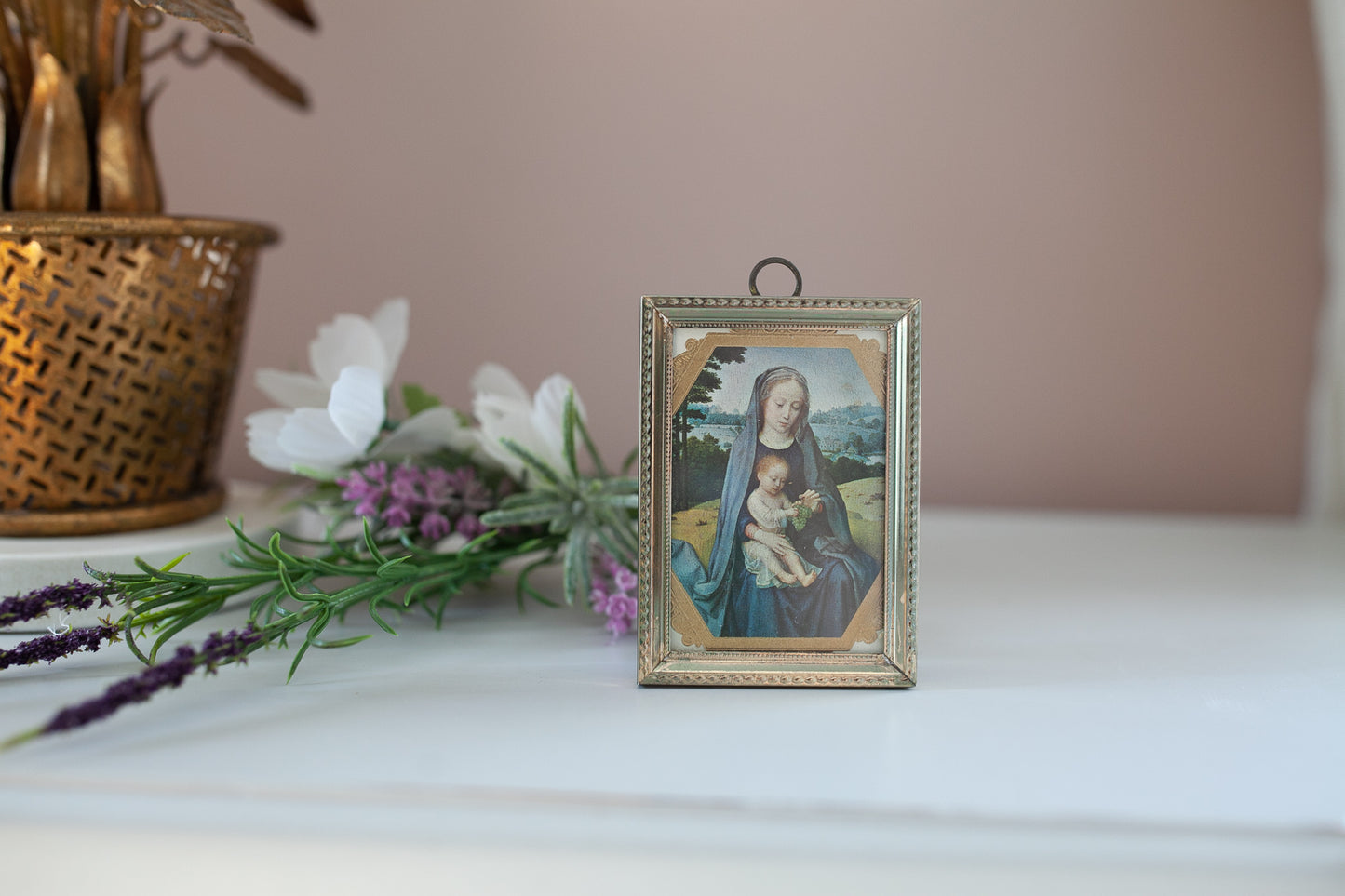 Rest on the Flight into Egypt Framed Art- Religious Artwork - Small Framed Portrait