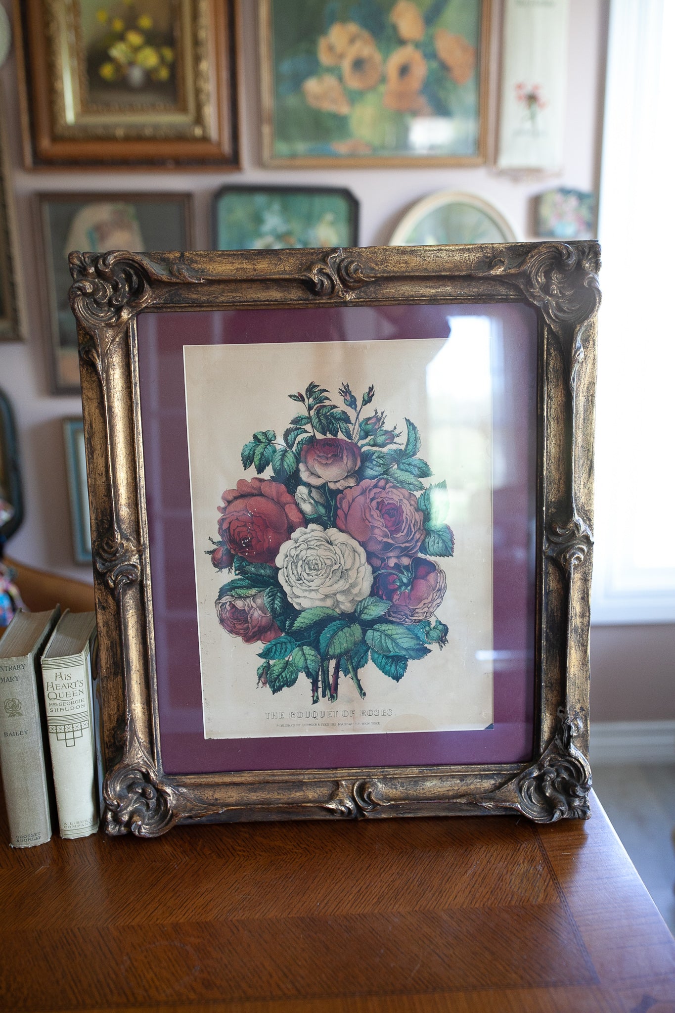 Vintage floral print with frame selling