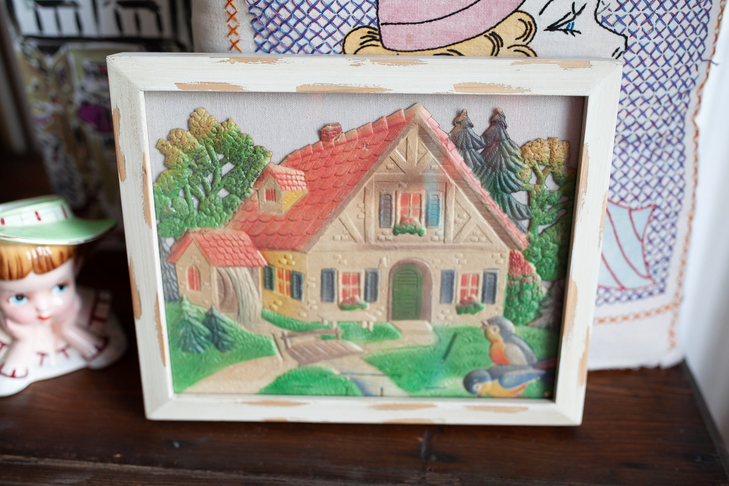 Vintage Artwork- Cottage Artwork- House Art -Birds