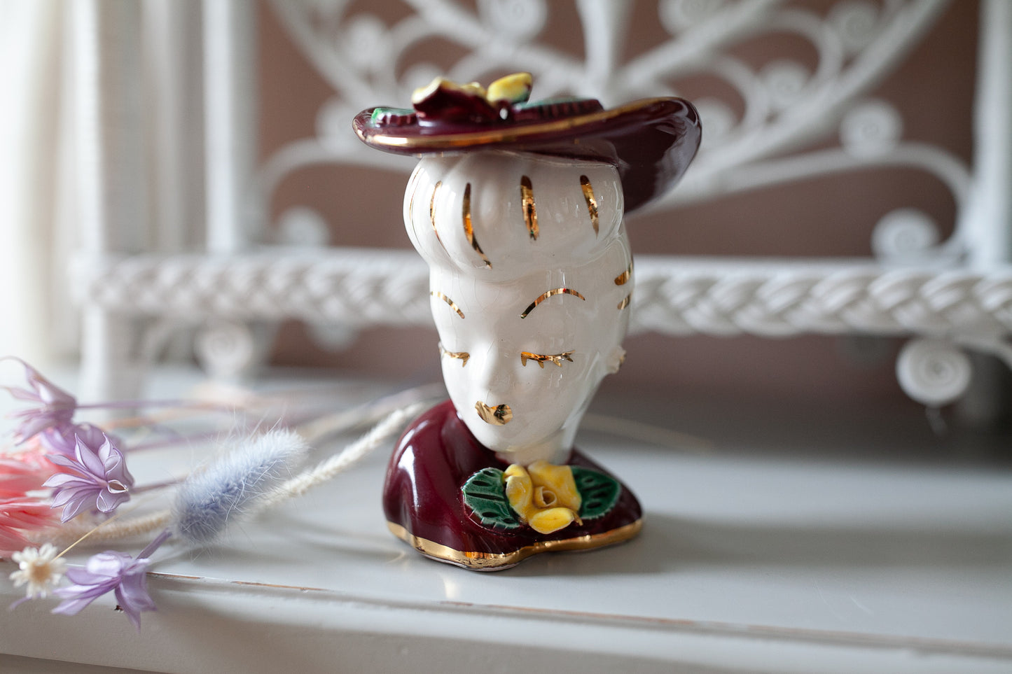 Vintage Lady Head Vase - Glamour Girl