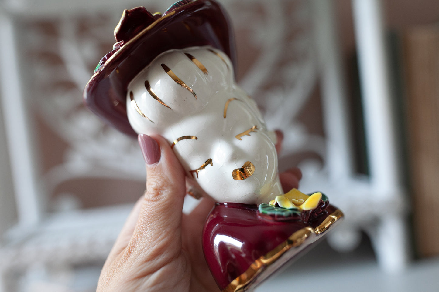 Vintage Lady Head Vase - Glamour Girl