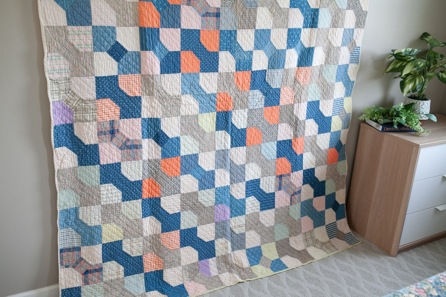 Vintage quilt- Quilt - Bow Tie Quilt