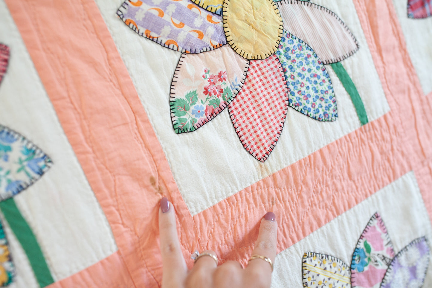 Vintage Quilt- Flower Quilt