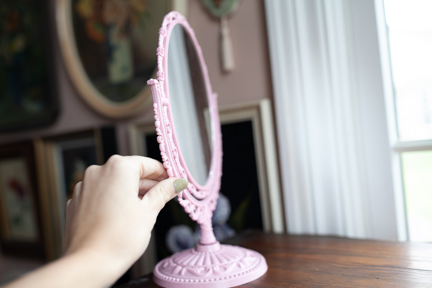 Pink Mirror - Plastic mirror -Vanity Mirror