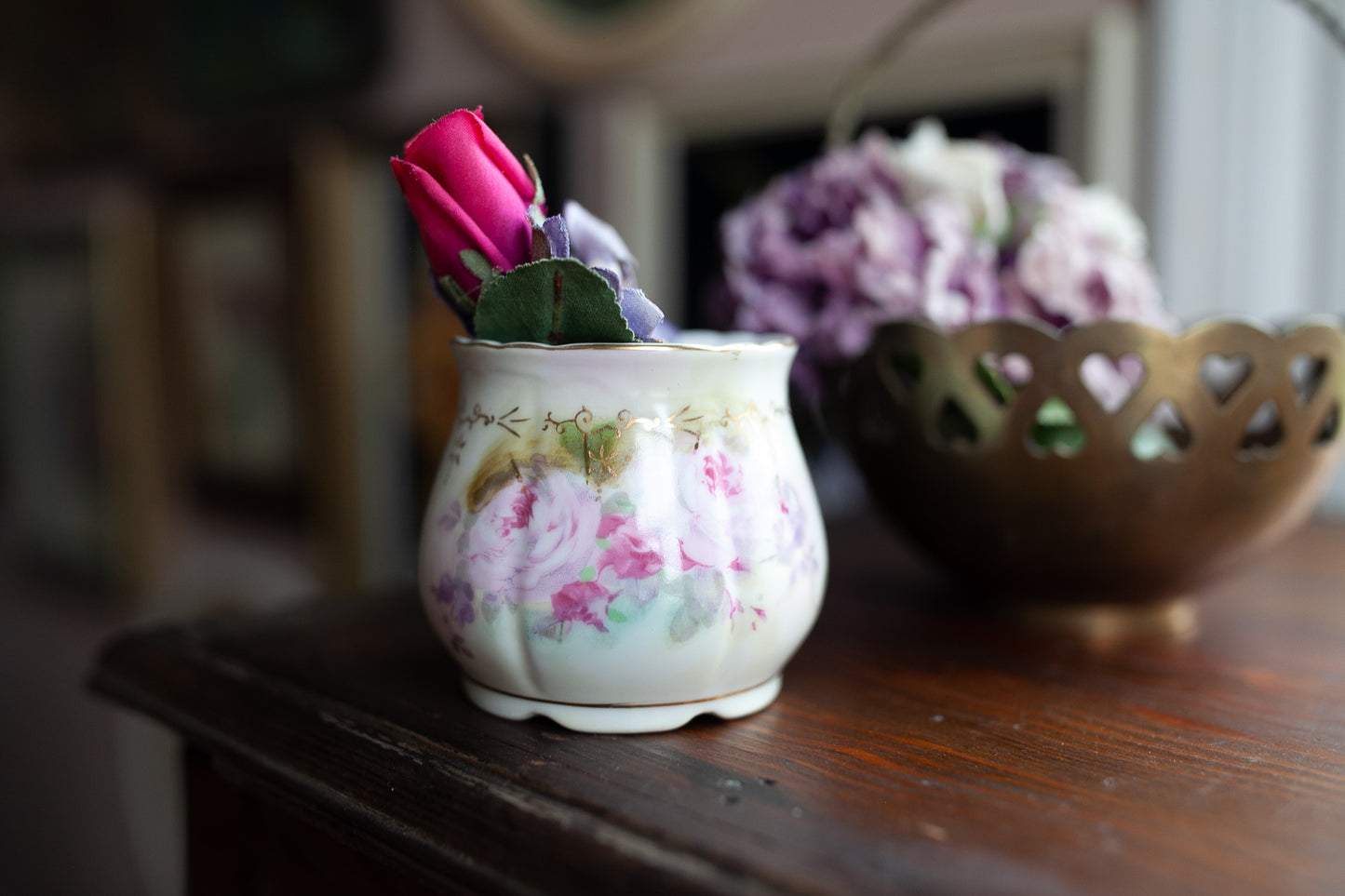 Vintage rose and vase