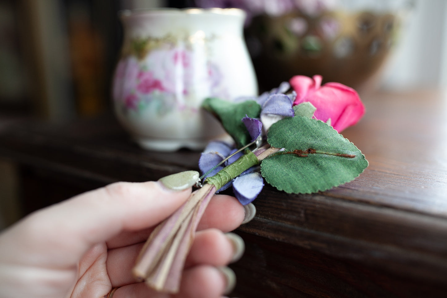 Vintage rose and vase