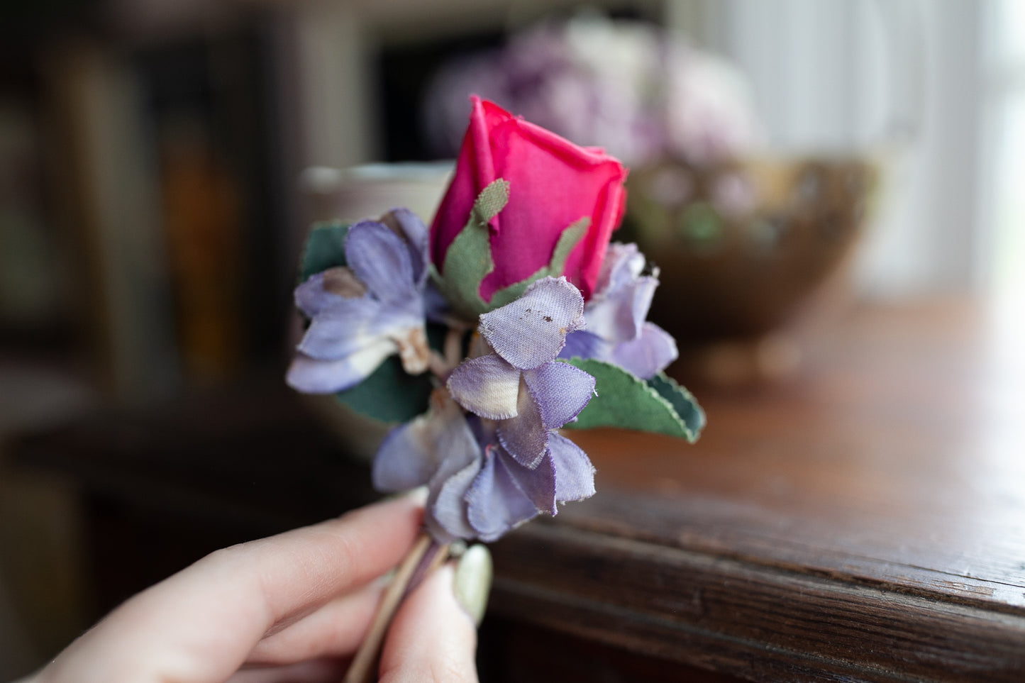 Vintage rose and vase