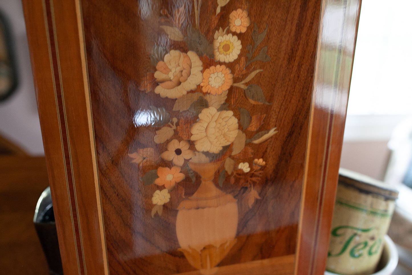 Floral marquetry panel from Sorrento, Italy- Flower Artwork