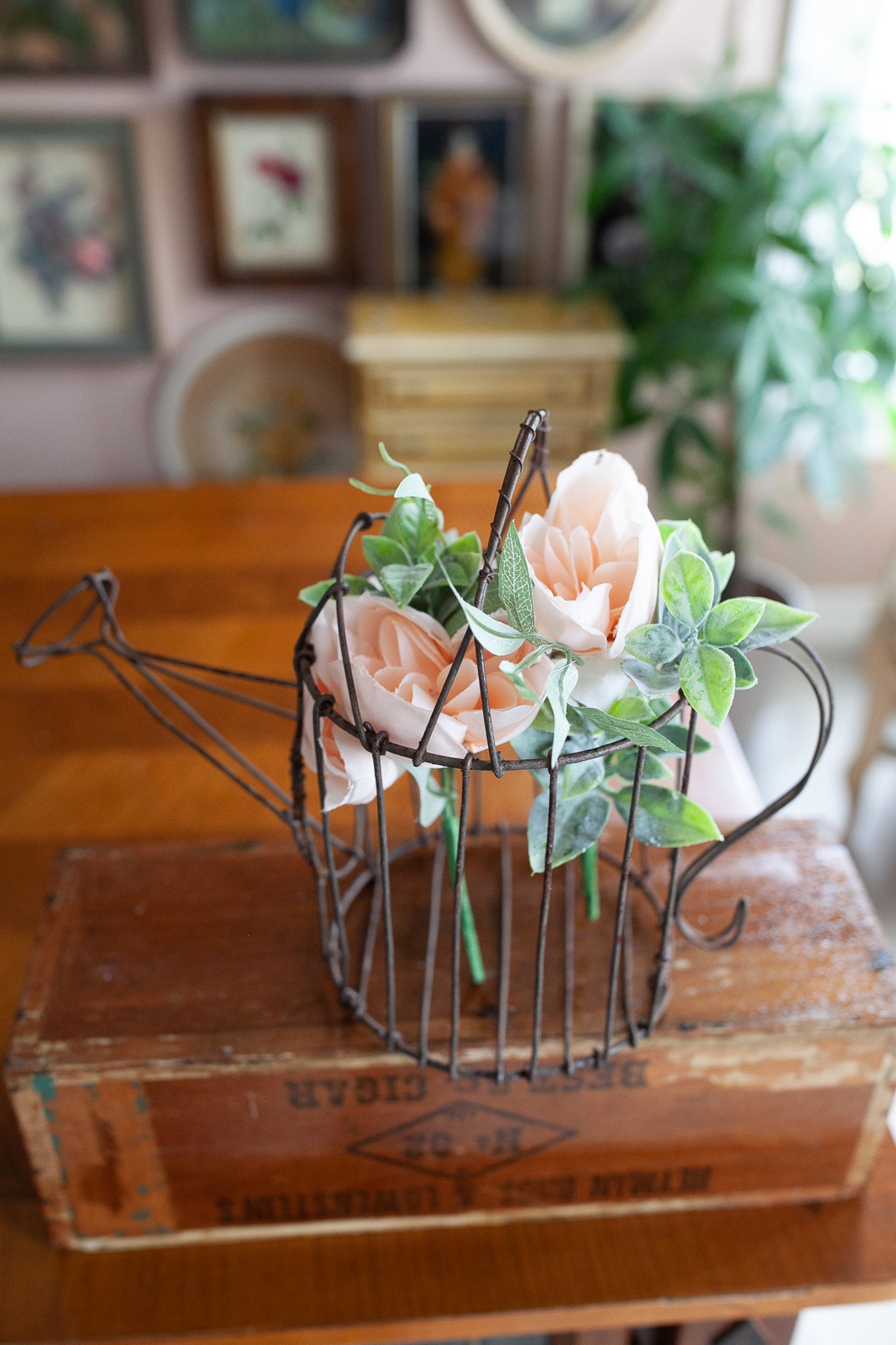 Vintage Watering Can - Wire Watering Can -Vintage Garden Decor