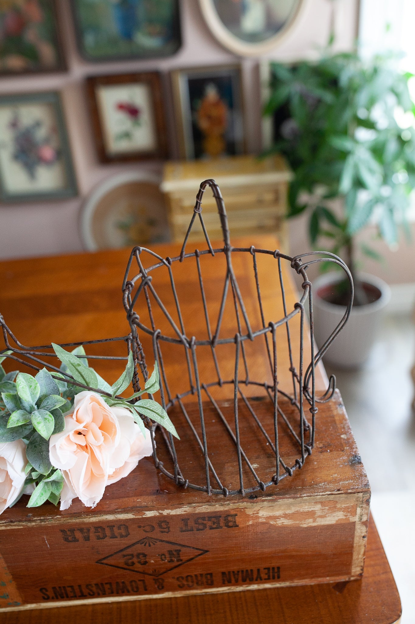 Vintage Watering Can - Wire Watering Can -Vintage Garden Decor