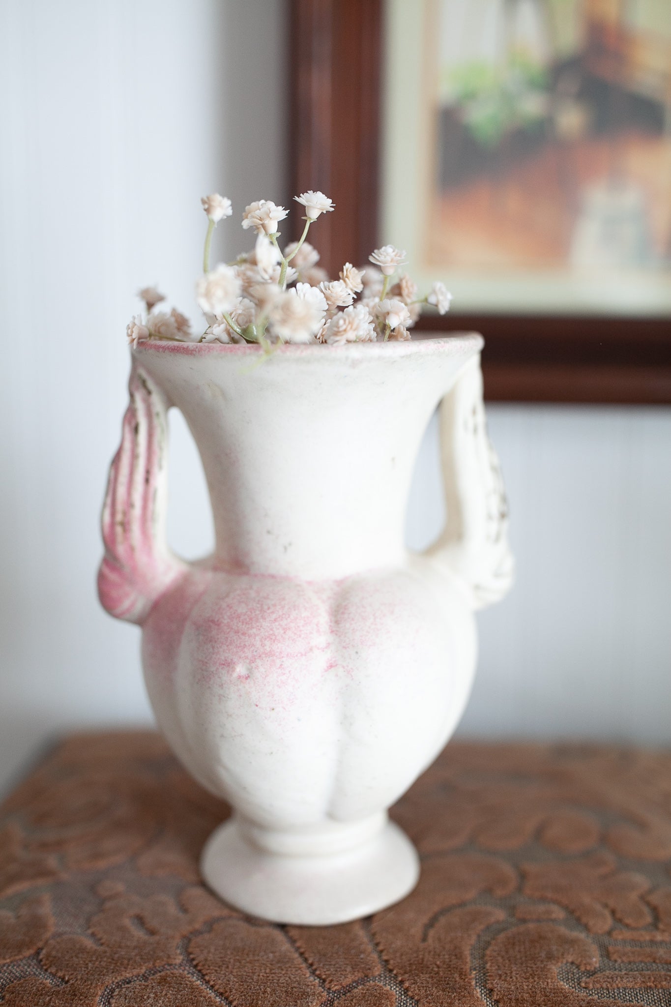 Vintage Pottery - Pink Pottery- Niloak Pottery Winged Victory Vase