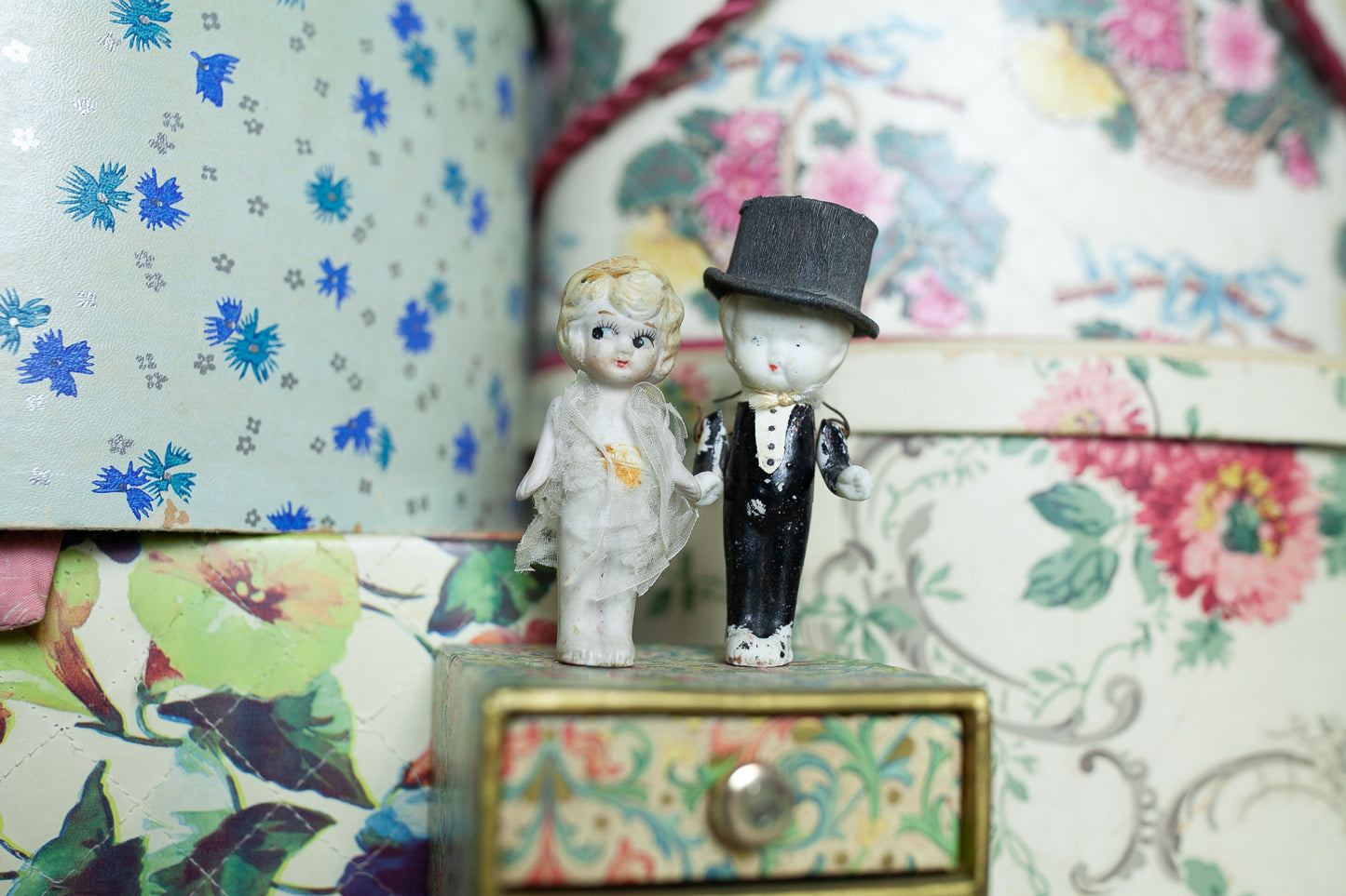 Bisque Bride and Groom - All Bisque Doll - Frozen Charlotte