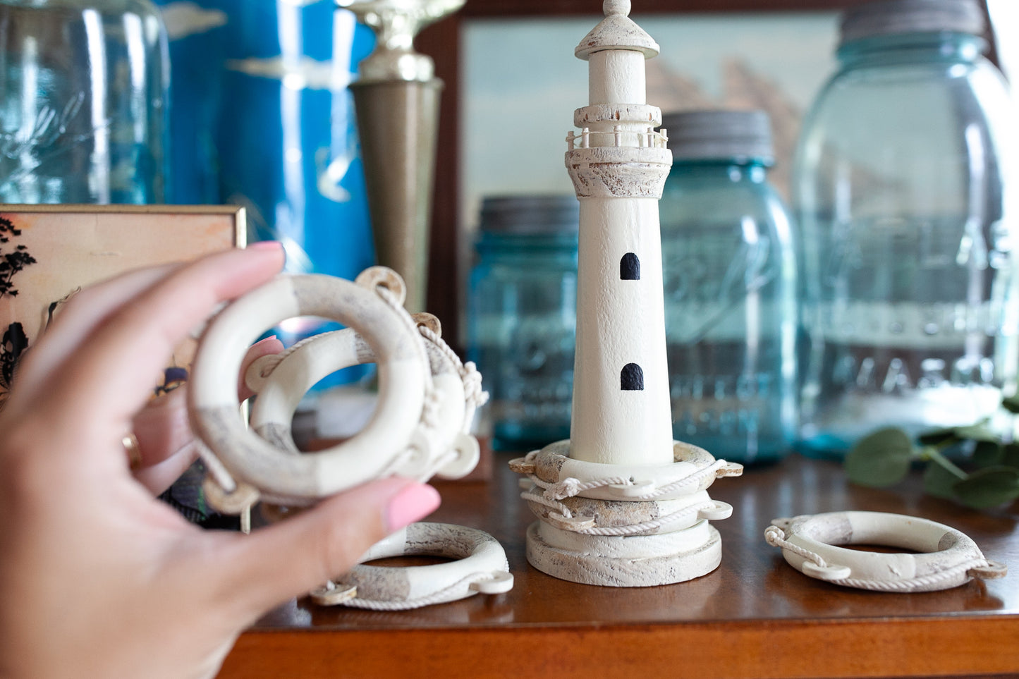 Nautical Decor - Napkin Rings- Lighthouse