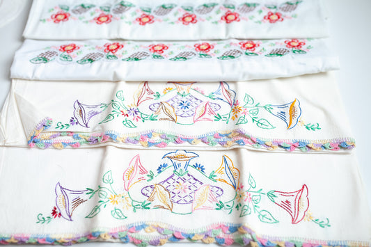 Vintage Embroidered Pillow Cases - Vintage Pillow Case