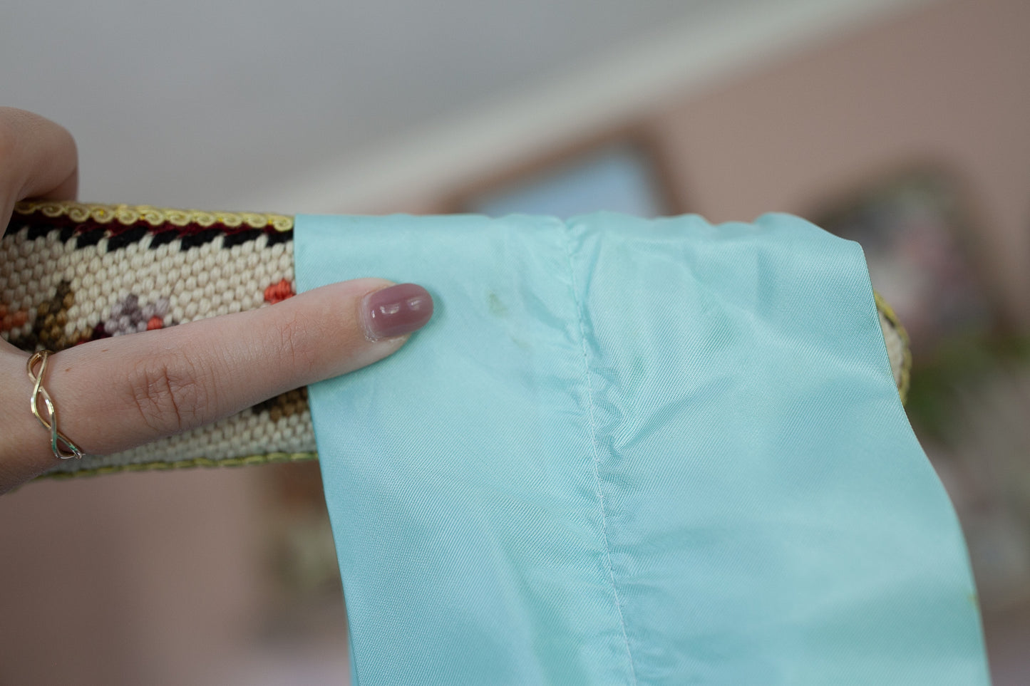 Vintage Dress- Vintage Prom Dress- 2/4 Minty Green Tiered off the shoulder dress