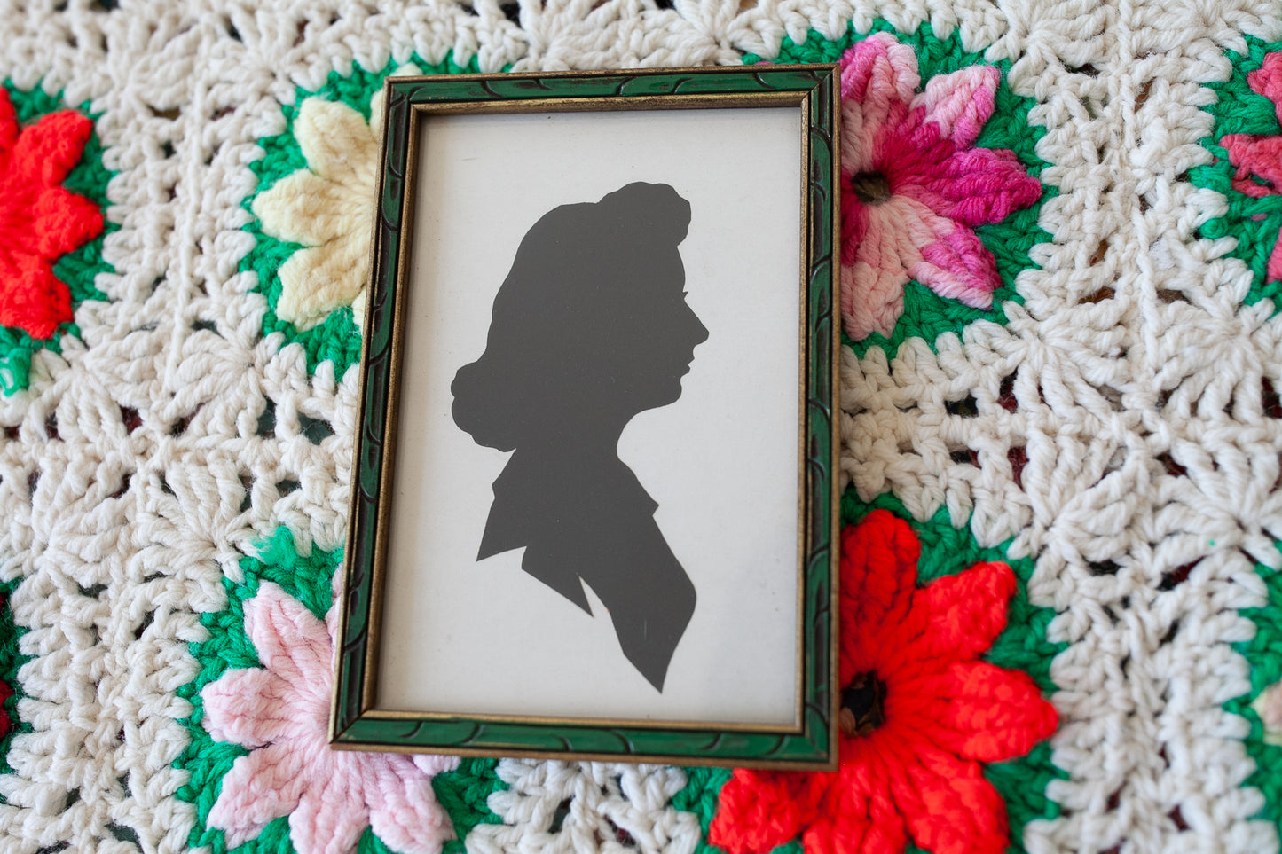 Vintage Silhouette Framed- Framed Woman Silhouette