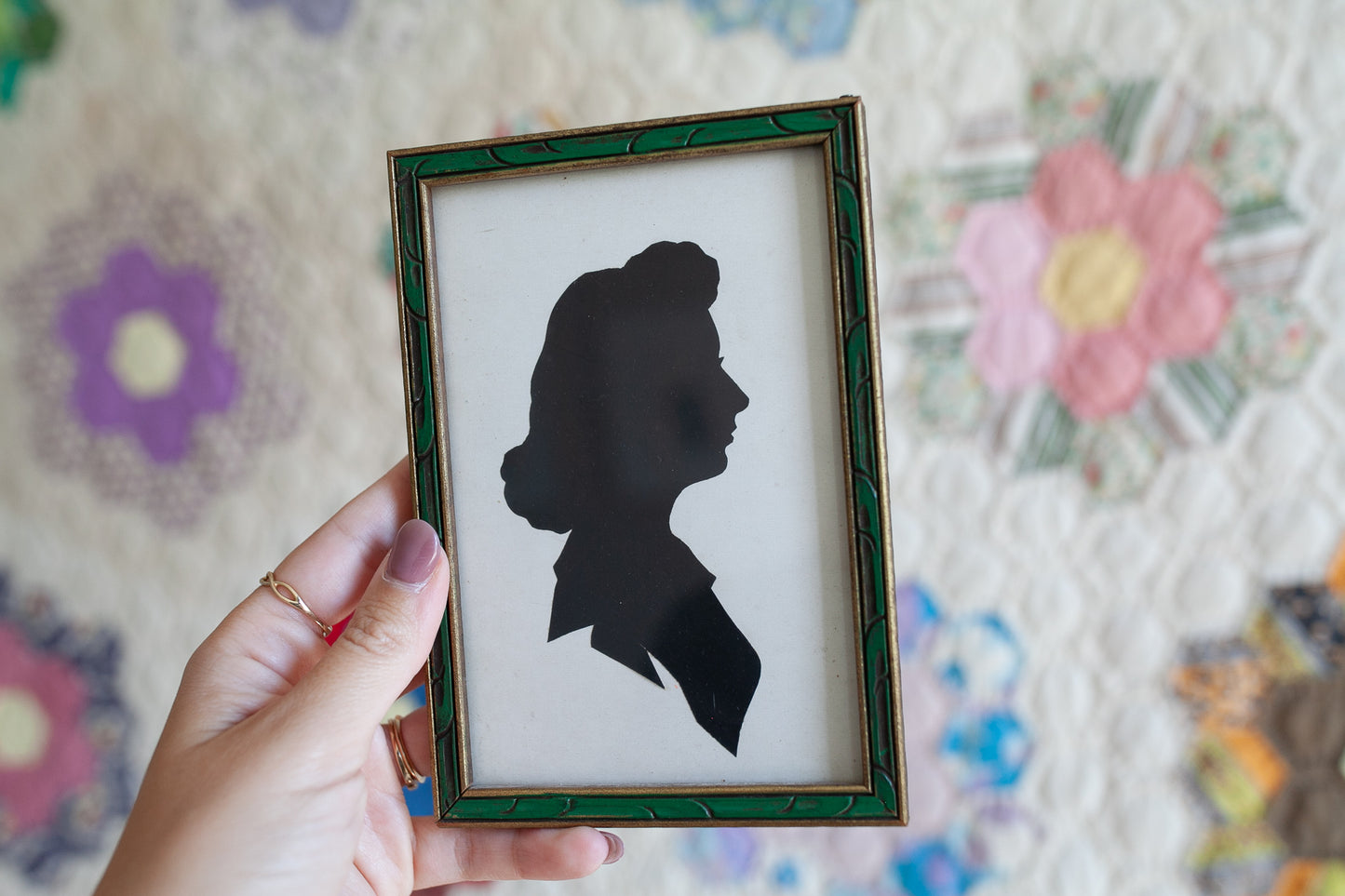 Vintage Silhouette Framed- Framed Woman Silhouette