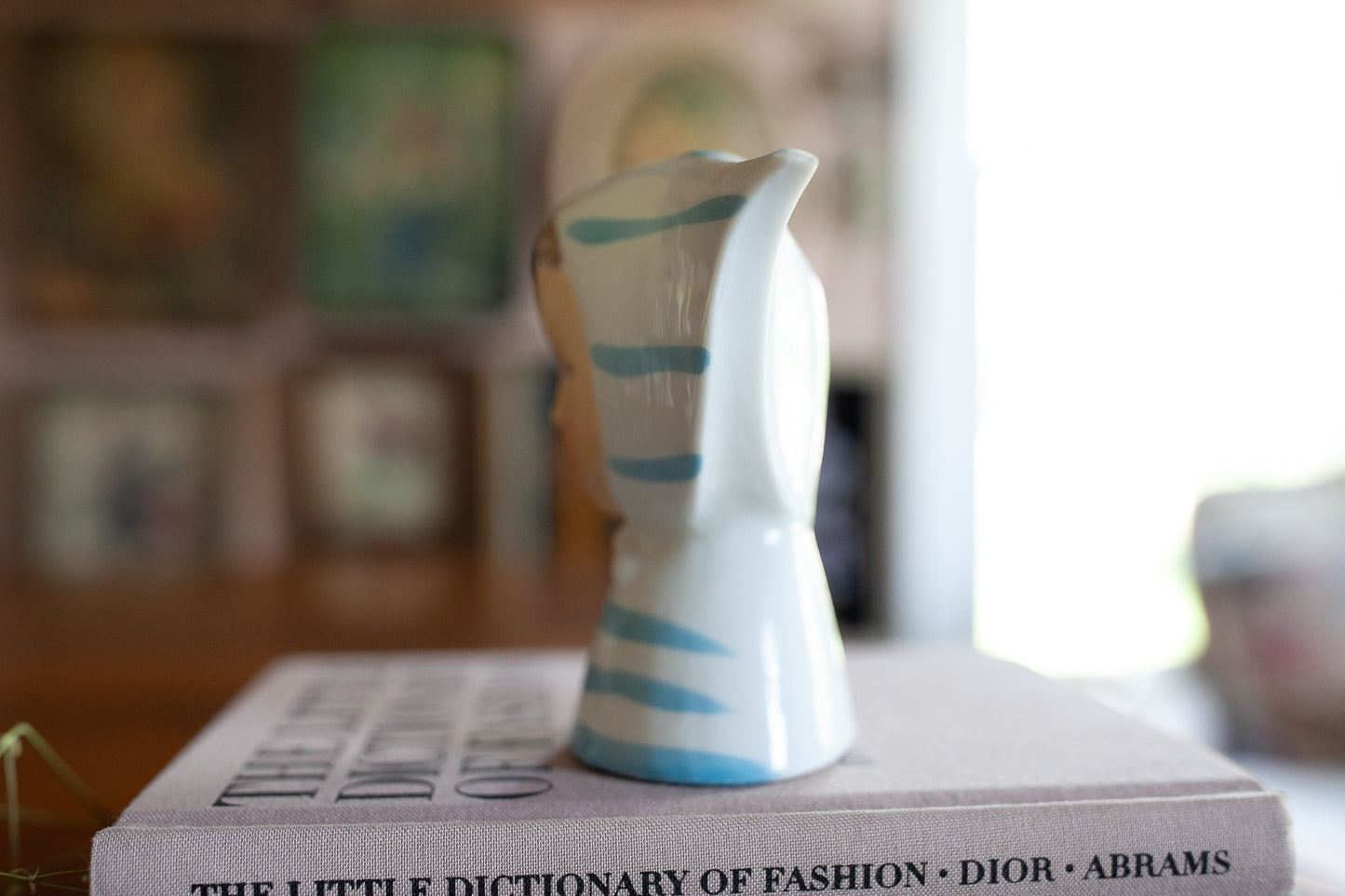 Vintage Lady Head Vase - Mini Head Vase- Made in Japan -Blue and White
