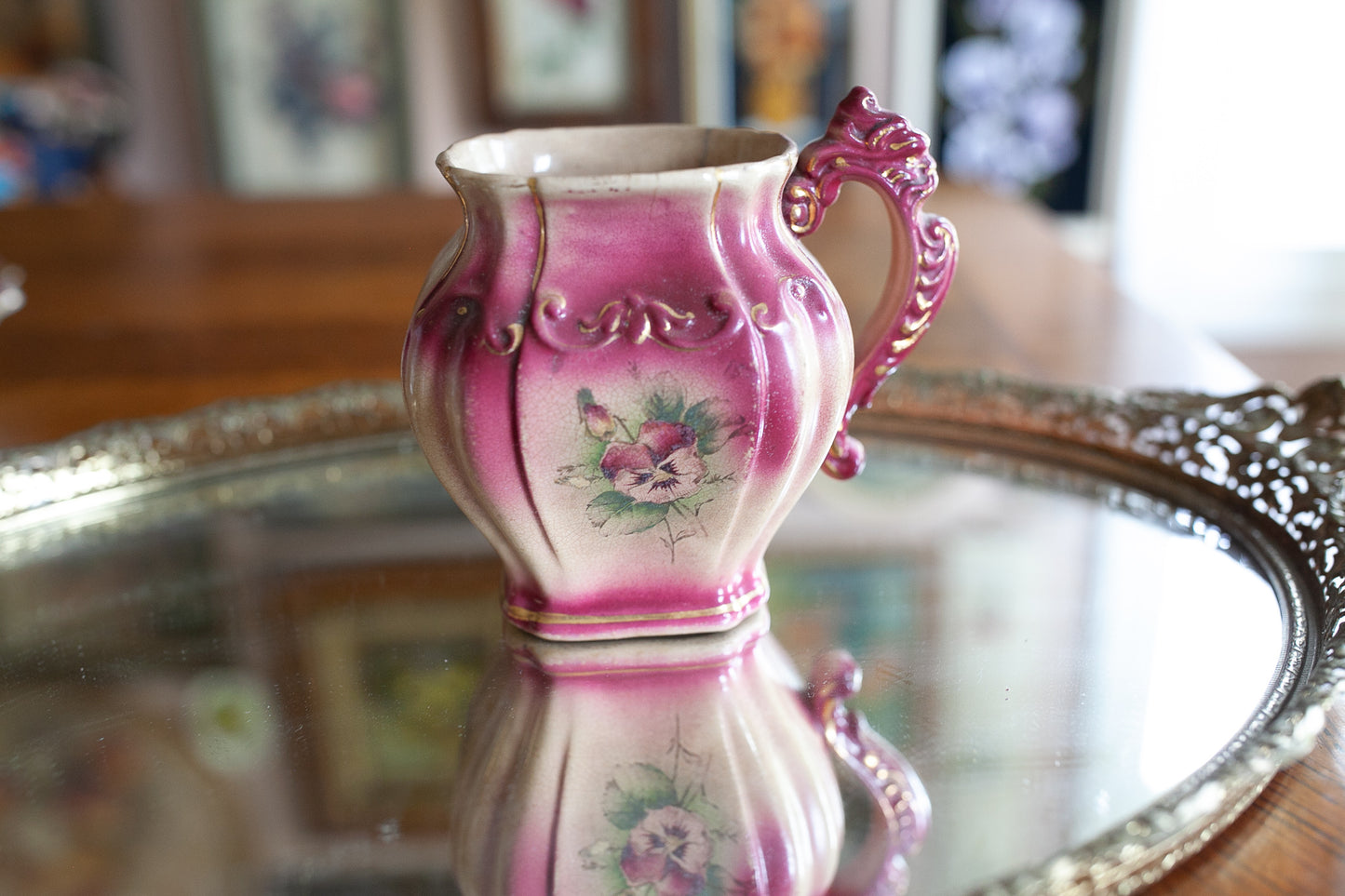 Vintage Vase- Floral -Small Pitcher