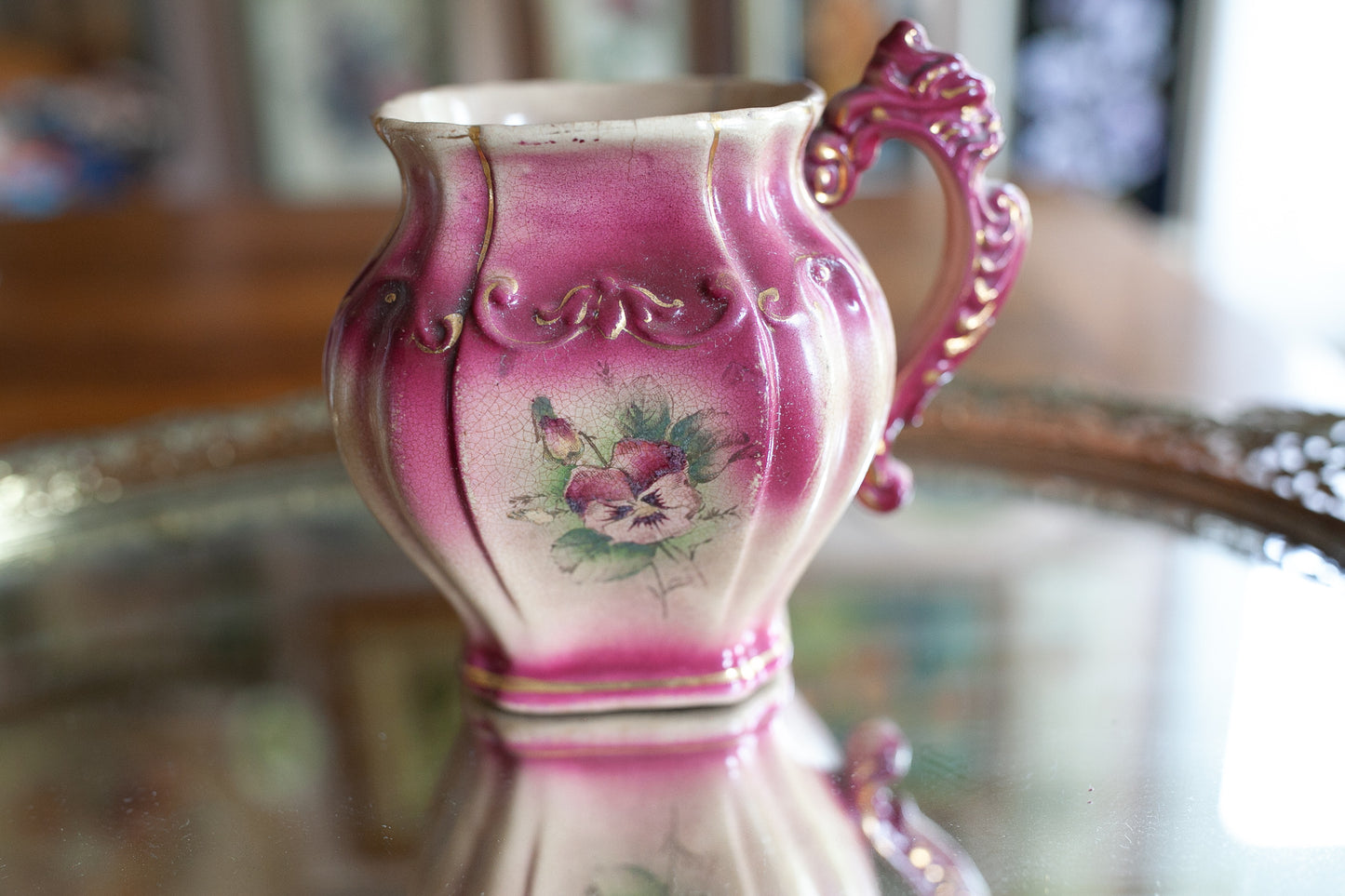 Vintage Vase- Floral -Small Pitcher