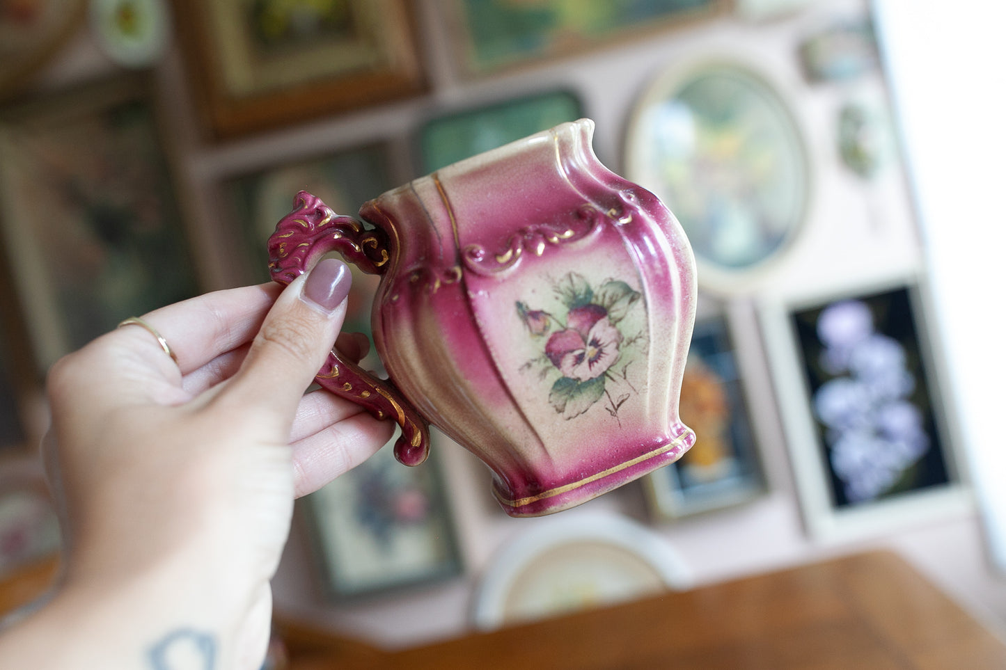 Vintage Vase- Floral -Small Pitcher