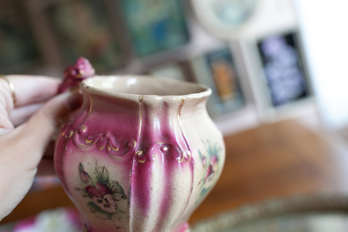 Vintage Vase- Floral -Small Pitcher