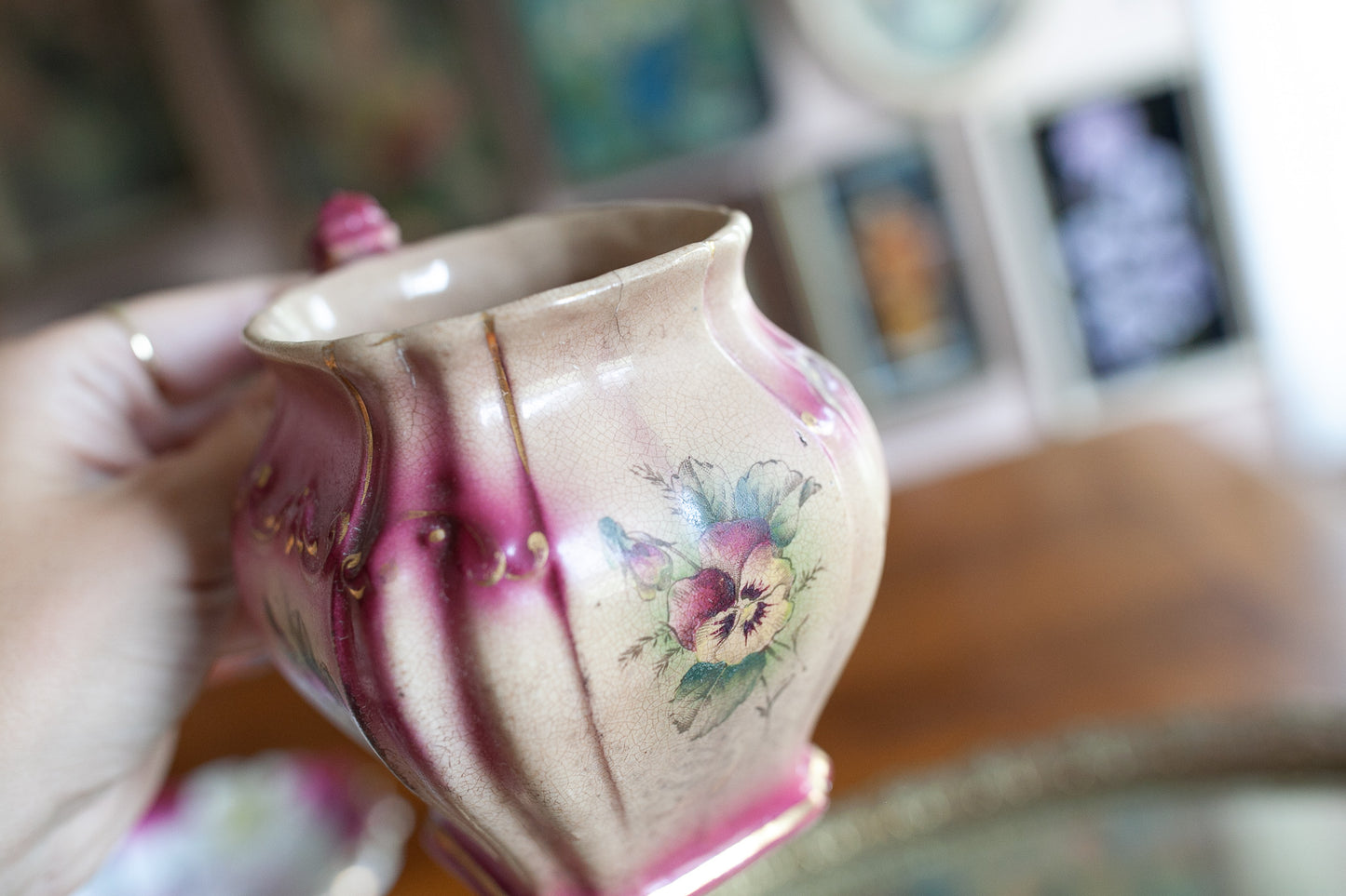 Vintage Vase- Floral -Small Pitcher