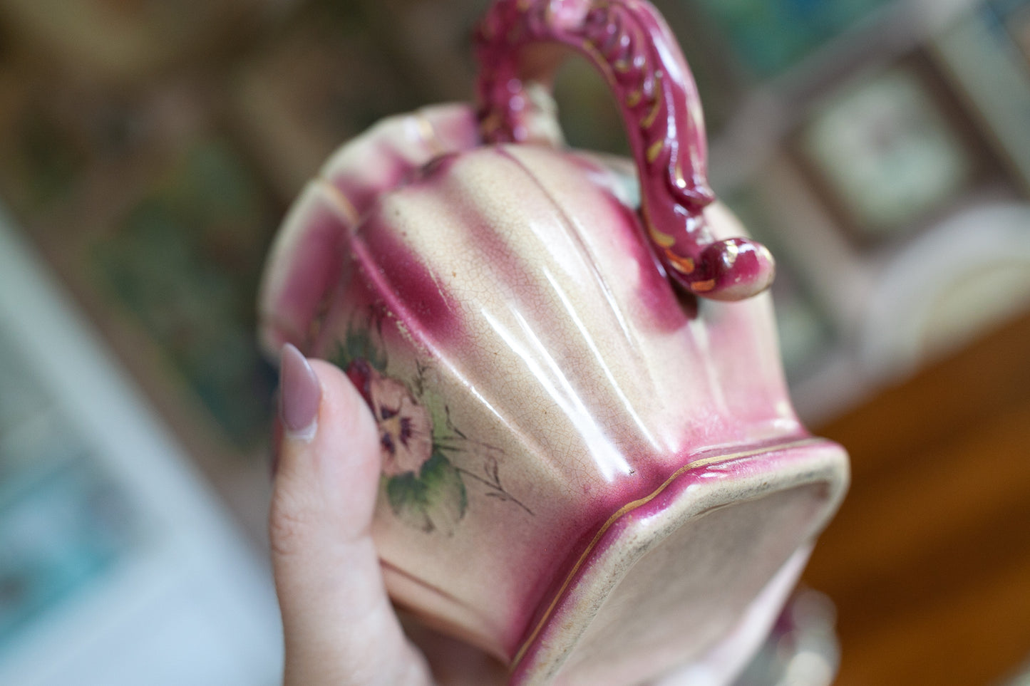 Vintage Vase- Floral -Small Pitcher