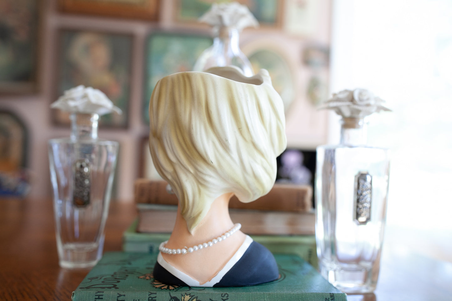 Vintage Lady Head Vase- Relpo K1940- Lady in black