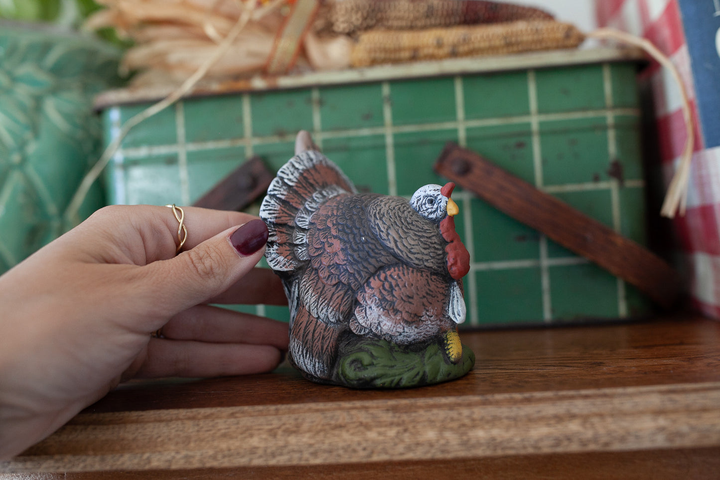 Vintage Turkey- Turkey Figurine- Thanksgiving