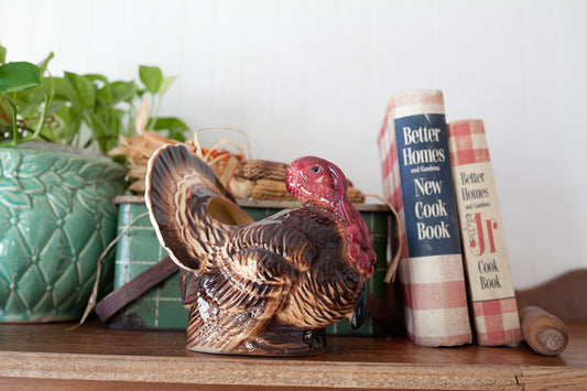 Vintage Turkey Planter- Turkey- Thanksgiving