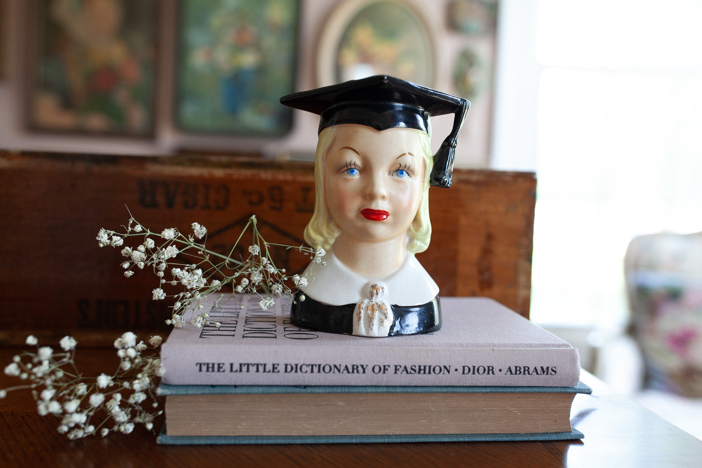 Vintage Lady Head Vase - Graduate - Graduation Gift