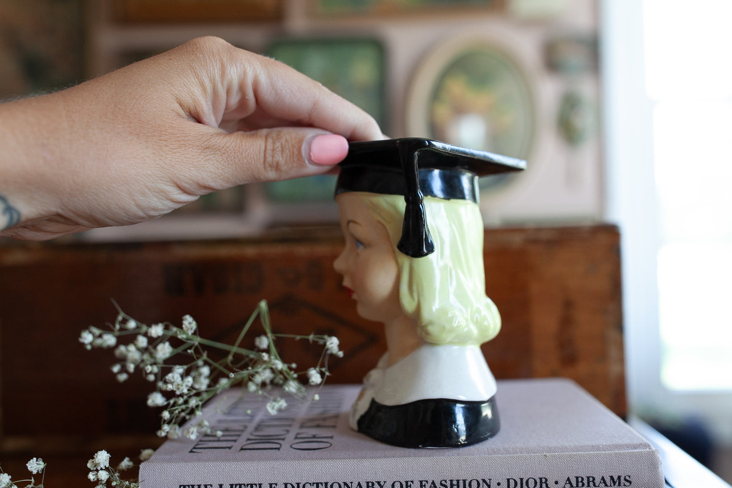 Vintage Lady Head Vase - Graduate - Graduation Gift