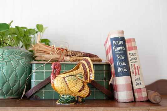 Vintage Turkey- Turkey Planter- Thanksgiving