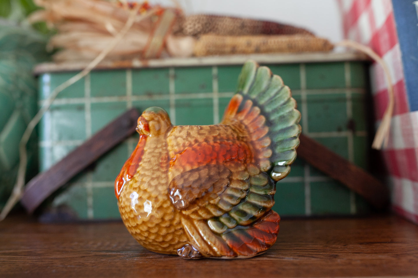 Vintage Turkey- Turkey Candle Holder- Thanksgiving