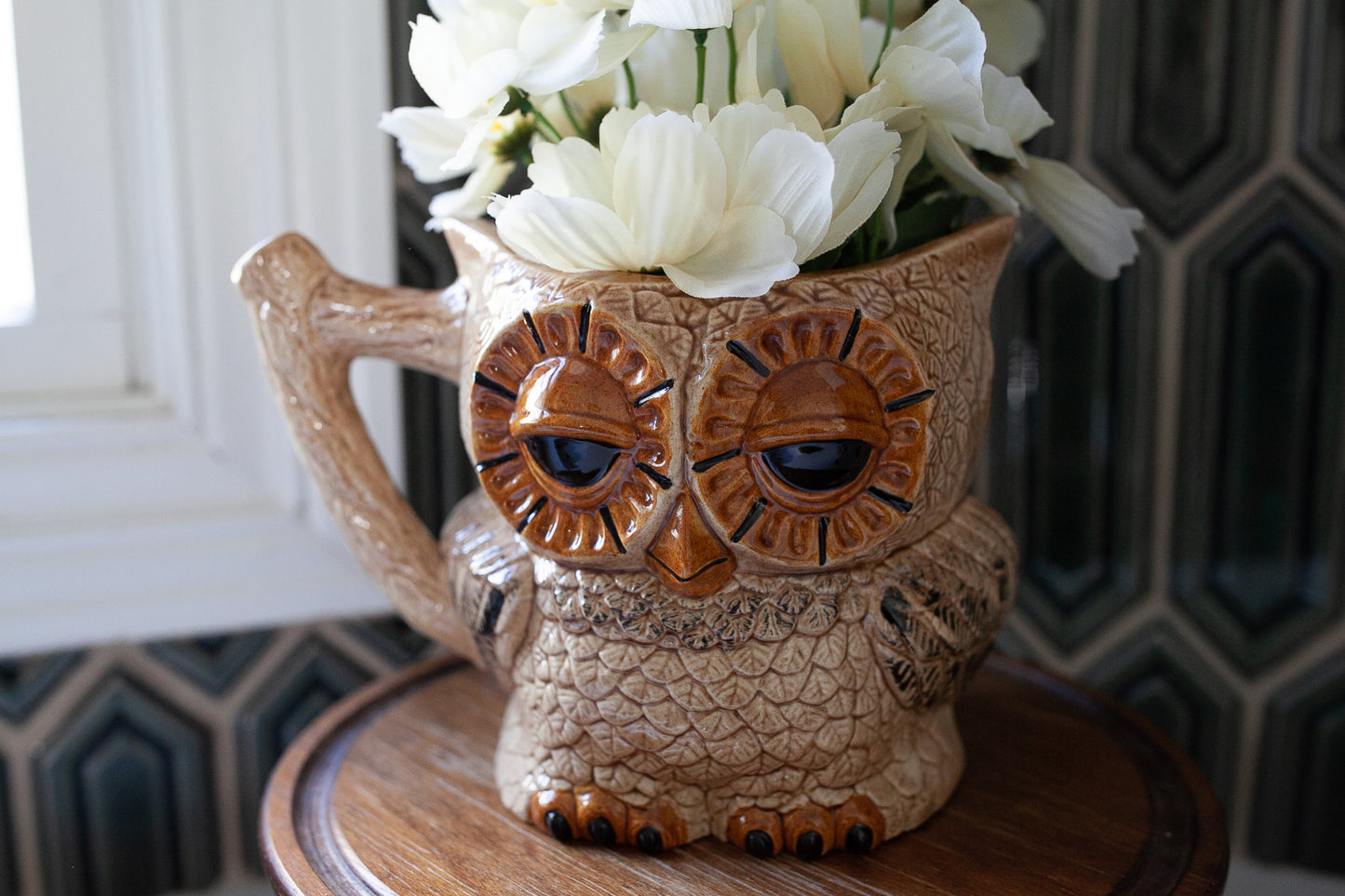 Vintage Owl- Owl Pitcher - Owl Vase- MCM Decor